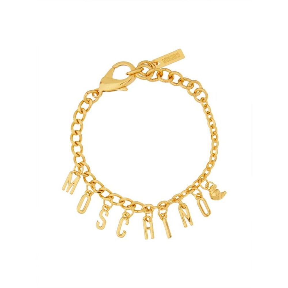 MOSCHINO COUTURE Logo Charm Bracelet Women GOLD Bracelets